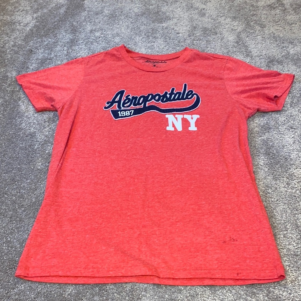 Aeropostale 1987 NY Red Graphic Logo Short Sleeve T-Shirt SIZE L